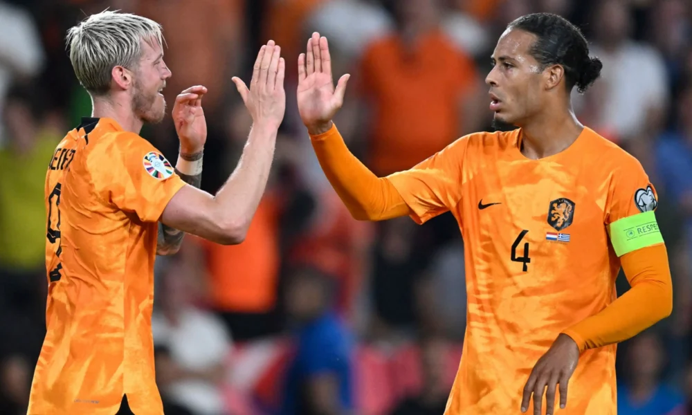 Liverpool center-back Virgil van Dijk scored a 93rd-minute penalty to secure the Netherlands a crucial win versus Greece in Euro 2024 qualifying.