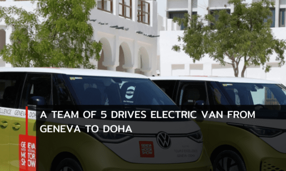 According to organisers, a Swiss-led crew drove electric vans through Europe and the Arabian Peninsula to Qatar to demonstrate zero-emission battery-powered vehicles.