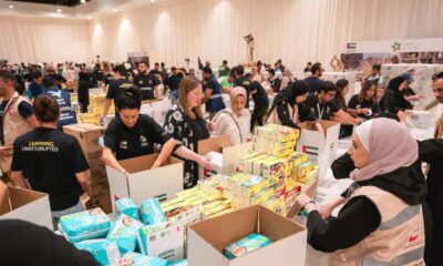 Volunteers were asked to help pack essential supplies in Abu Dhabi, Dubai, and Sharjah.