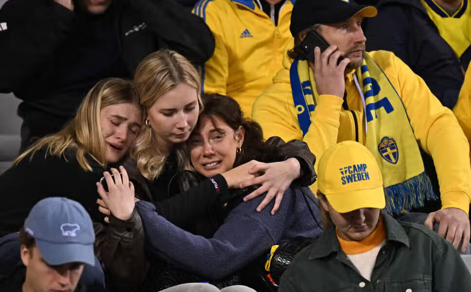 Belgium's Euro 2024 qualifier versus Sweden was abandoned at half-time for security bases after two Swedish fans were shot dead in Brussels.