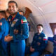 The astronaut was on board a flight arranged by Emirates Airlines to honor the nation's achievements.