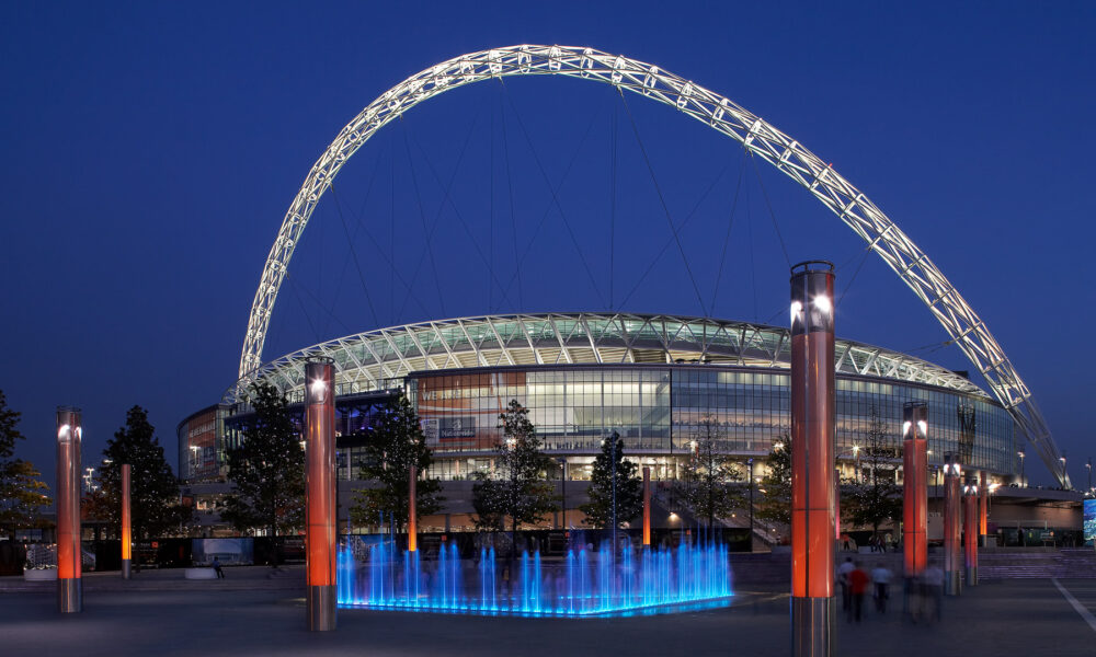 Wembley's arch will only be lit for football and entertainment under a new rule backed by the Football Association board.