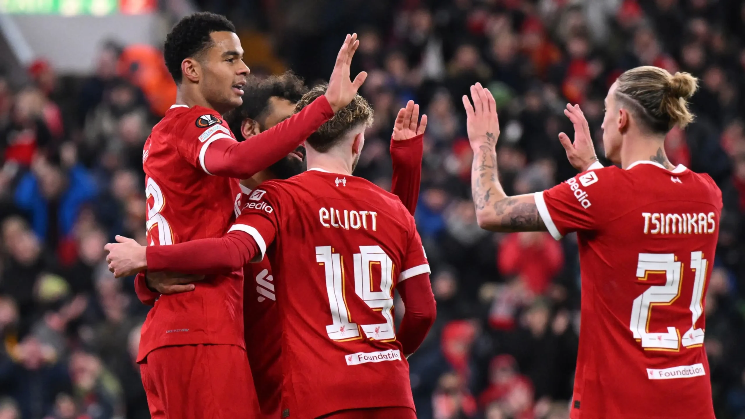 Liverpool has sailed to the last 16 of the Europa League as group champions with a win over LASK at Anfield.