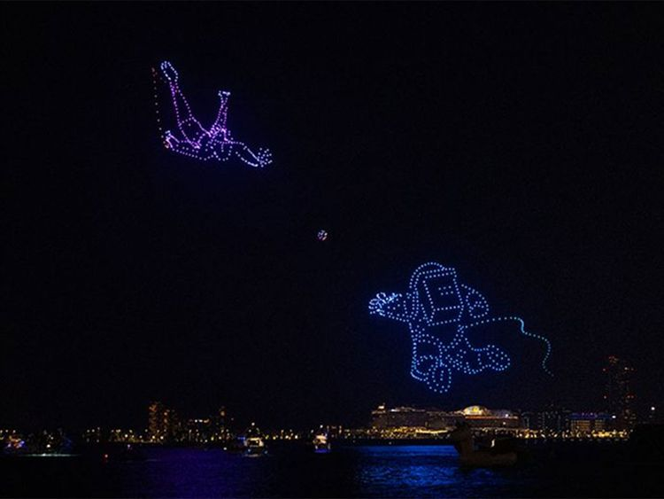DSF welcomes the captivating drone show, which will feature 800 drones dazzling Dubai's nighttime skyline until January 14.