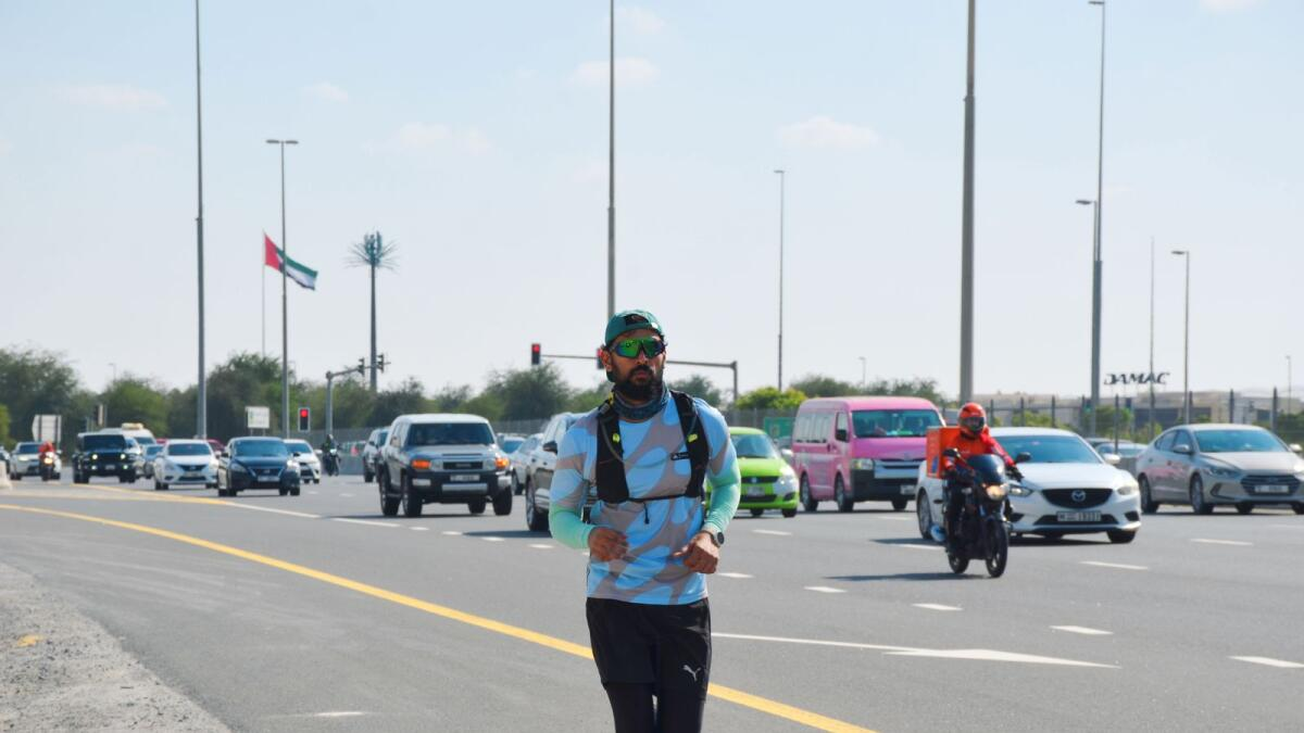 Aakash Nambiar ran 104 kilometres across Dubai in 17 hours and 20 minutes.