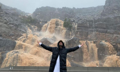 Fahad Mohamad Abdul Rehman, a 27-year-old Emirati storm chaser, admires the UAE's tallest peak, Jebel Jais.