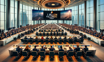 DALL·E 2024 01 06 04.27.02 Image of a large modern conference room filled with business leaders and CEOs at the Emirates Towers in Dubai. The room is elegantly designed with hi