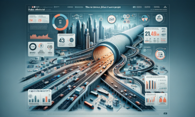 DALL·E 2024 01 10 21.18.19 an infographic illustrating the impact of the new tunnel on Dubais traffic flow and road safety with key statistics and benefits. The image presents