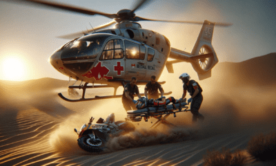 UAE Authorities Conduct Medical Airlift for Injured Motorcyclist in Desert Accident