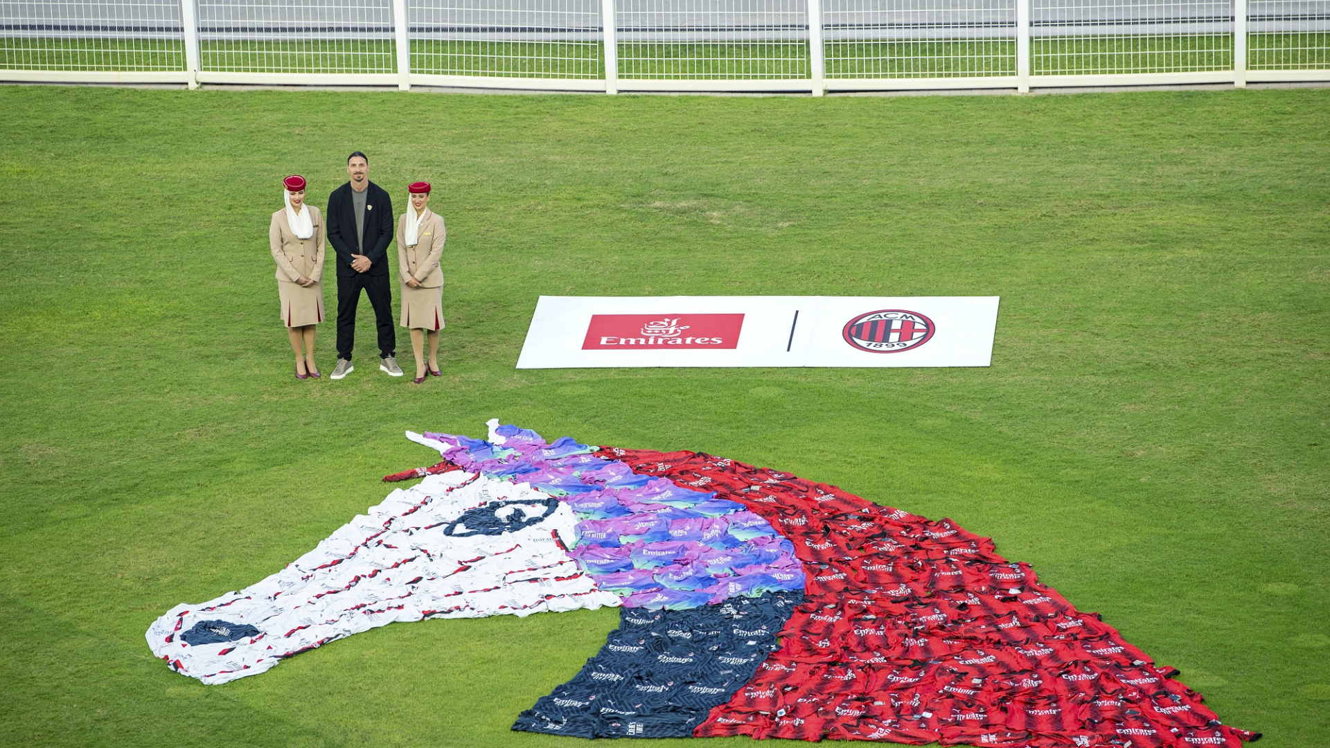 Emirates and AC Milan Unveil Stunning Art Installation at 2024 Dubai World Cup